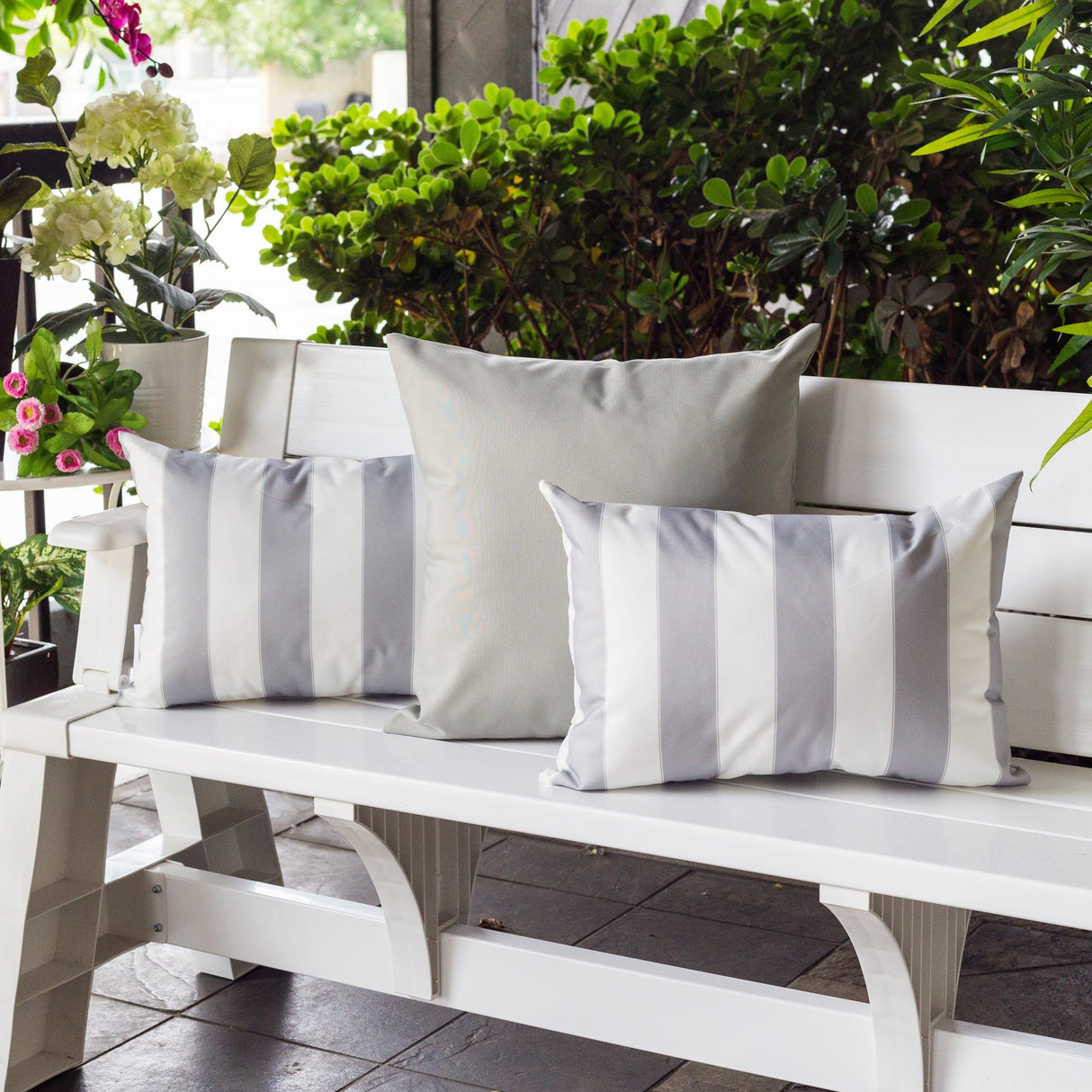 Horizon Stripe Pillow 14" x 20" - Outdoor & Indoor Set of 2