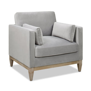 Knox 36' Modern Farmhouse Arm Chair, Opal Grey Velvet