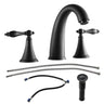 Elegant 2 Handle Widespread Bathroom Faucet With Pop Up Drain And Water Supply Lines