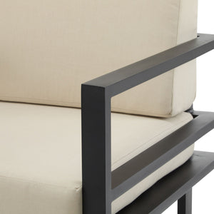 Modern Outdoor Lounge Chair With Aluminum Frame And Weather Resistant Cushions