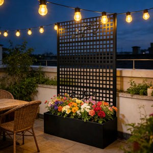 Metal Planter Box with Trellis