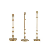 Set-of-3,-Slender-Aluminum-Taper-Candle-Holder-with-Bead-Accents,-Bronze-Candle-Holders