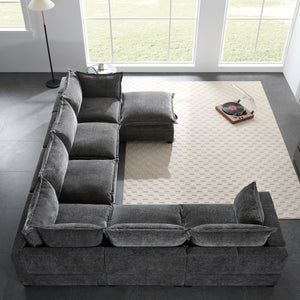 117.5'' Modular Sectional Sofa with Movable Storage Ottoman