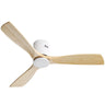 Low Profile Ceiling Fan with 3 Blades and Remote Control - Light or Dark Brown