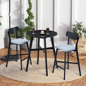 Wooden Bar Chairs Set of 2, Modern Soft Upholstered Kitchen Island Chairs
