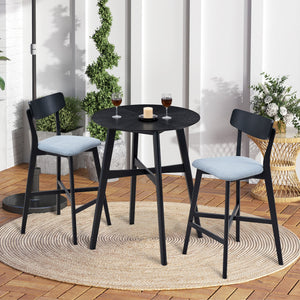 Wooden Bar Chairs Set of 2, Modern Soft Upholstered Kitchen Island Chairs
