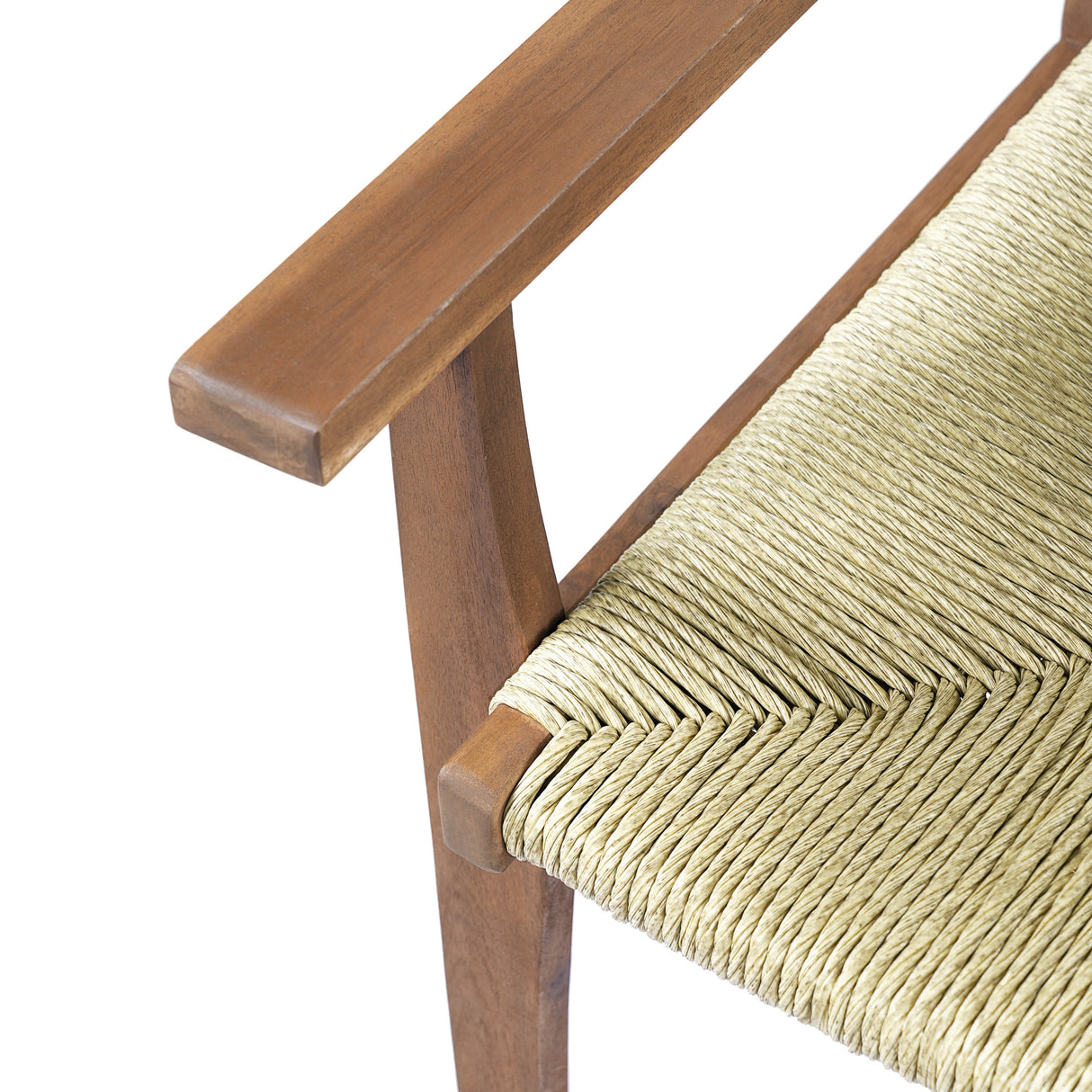 Durable Outdoor Dining Chair with Acacia Wood Frame and Wicker Seat