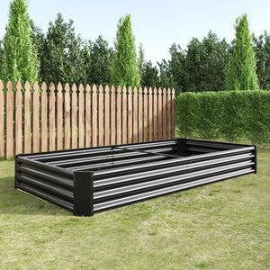 Raised Garden Bed Kit - Metal 7.6x3.7x0.98ft for Flower Planters, Vegetables, Herb