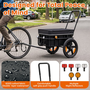 2-in-1 Bike Cargo Trailer Pushcart