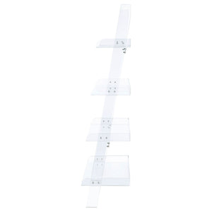 Cimarron - Ladder Bookcase With 4 Shelves - Clear