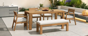 TREXM Patio Dining Table Set for 6 with Umbrella Hole