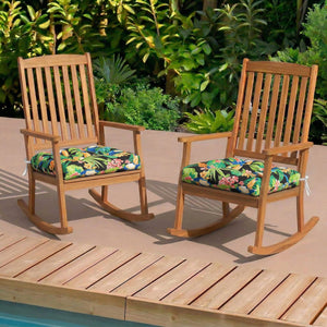 Outdoor Chair Cushions Set of 2, 19 x 19 x 4 Inch Tufted Seat Cushions