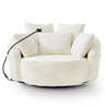 Swivel Accent Barrel Chair With Adjustable Phone Holder, 5 Pillows For Living Room