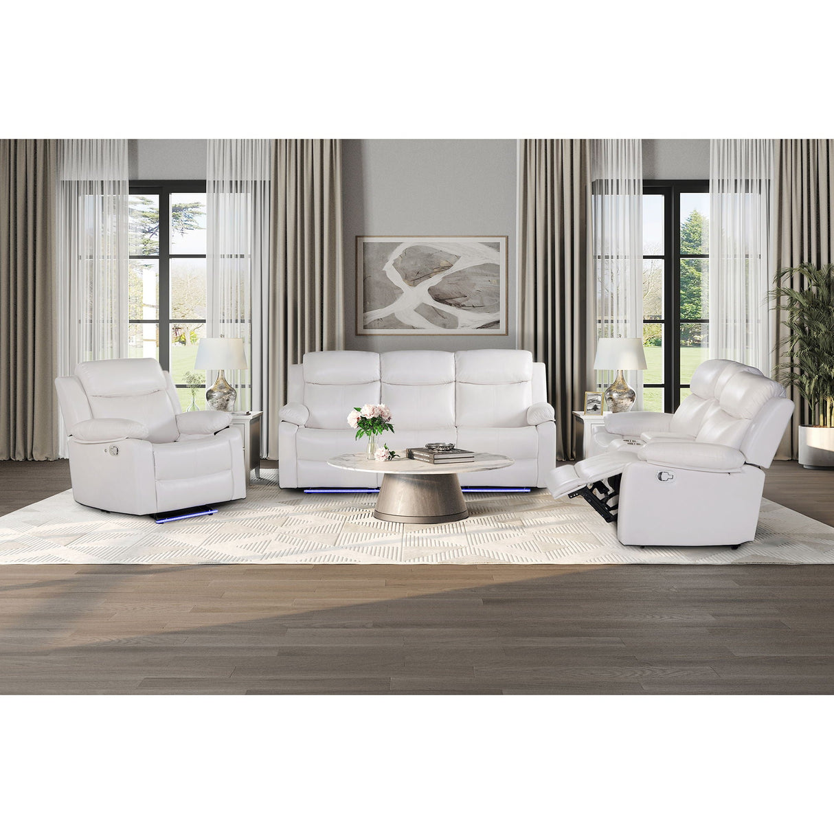 Blanche - Reclining Sofa With LED Lights