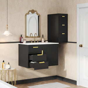 Wall Mounted Bathroom Cabinet With Side Cabinet Combo