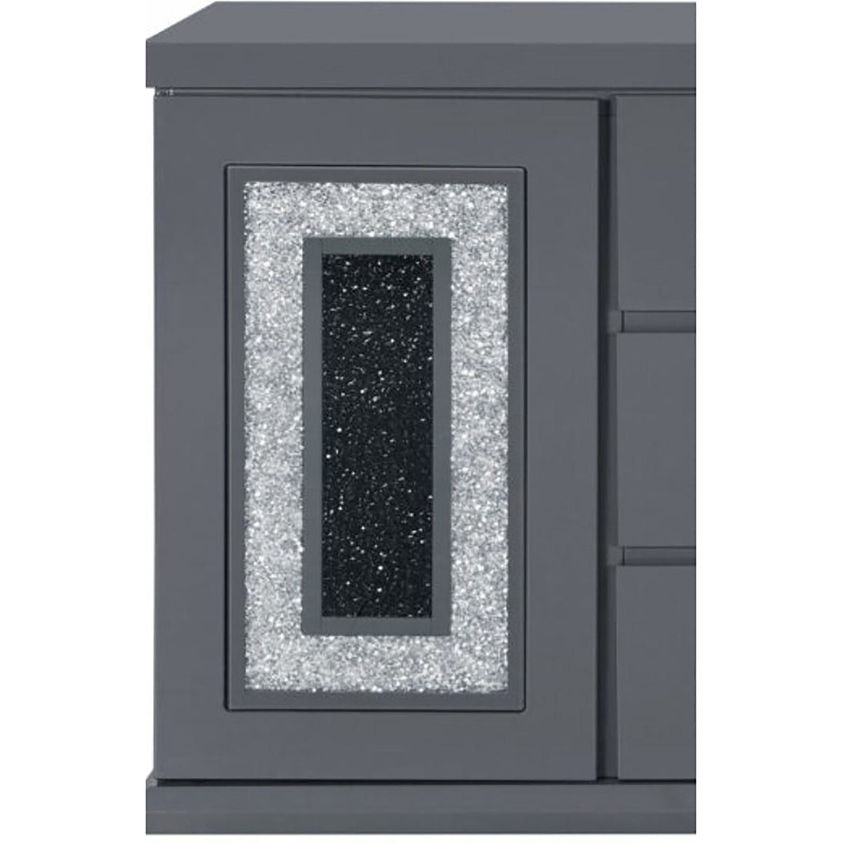 Buffet with Clear Glass Inlay - 61.8" Wide, High Gloss Finish