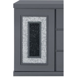 Buffet with Clear Glass Inlay - 61.8" Wide, High Gloss Finish