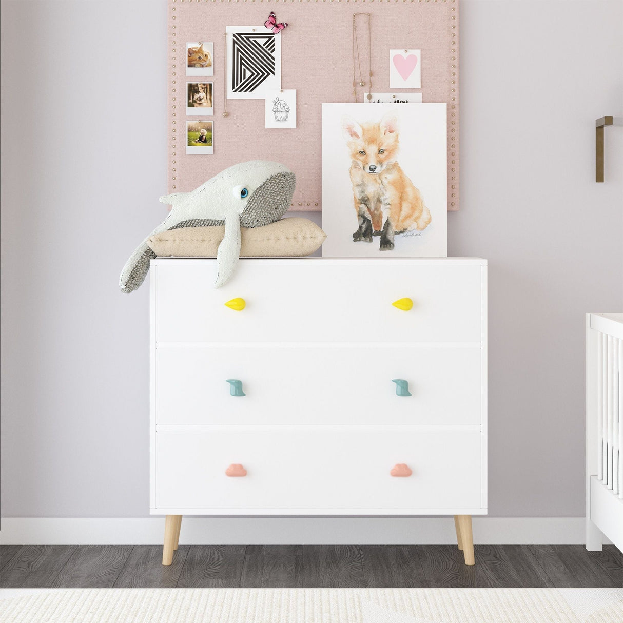 3 Drawer Dresser, Storage Cabinet With Anti Tip Safety