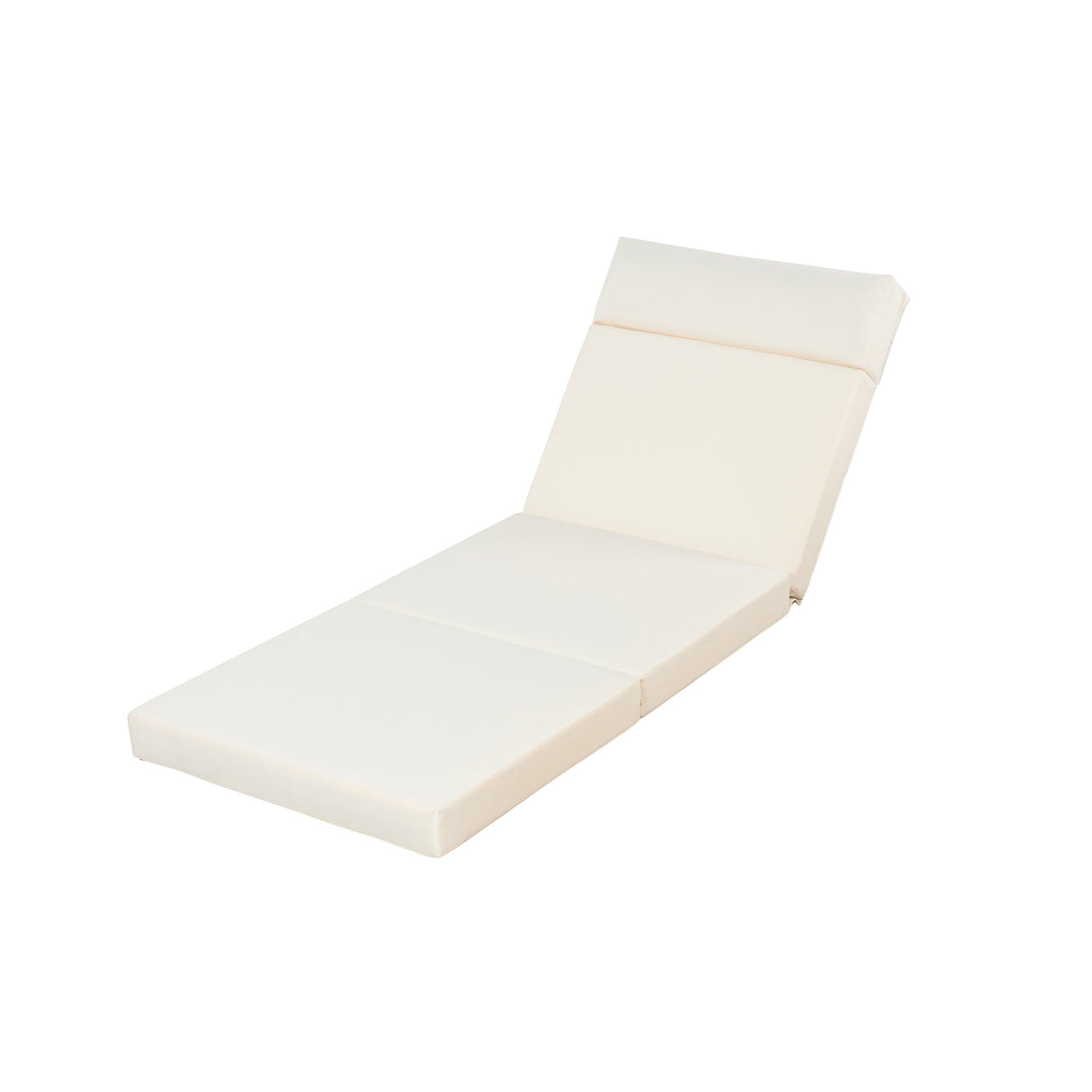 Modern Acacia Wood Outdoor Chaise Lounge with Beige Cushion