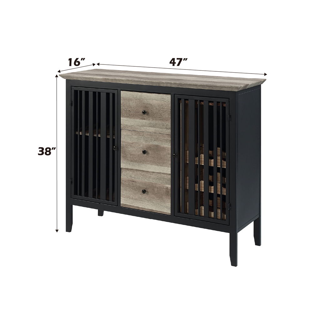 Zudora - Server - Antique Oak & Sandy Black