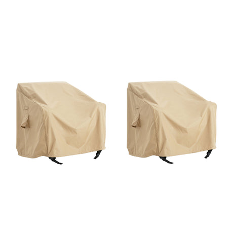 Shield outdoor patio club chair cover in neutral fabric