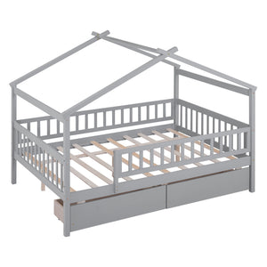 House Bed With 2 Drawers
