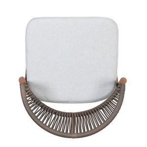 Outdoor Bar Height Metal Frame Counter Stools With Scallop Shaped Backrest & Water Resistant Cushions
