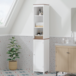 Tall Bathroom Storage Cabinet with Reversible Door