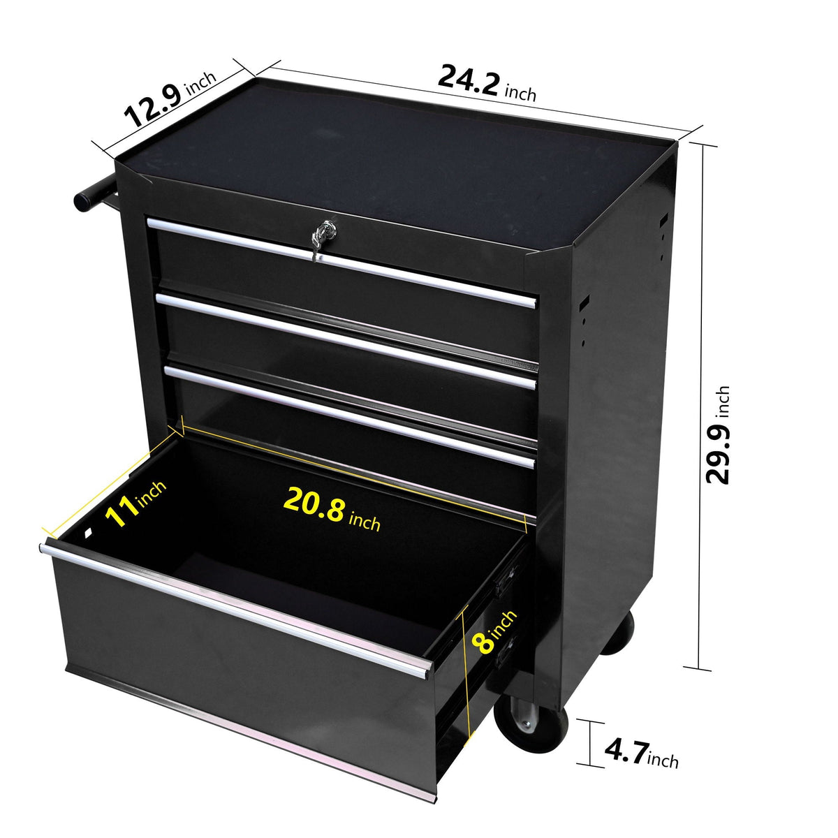 Multifunctional Tool Cart With Wheels And Drawers