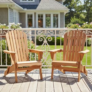 Outdoor Wooden Folding Adirondack Chair Set of 2