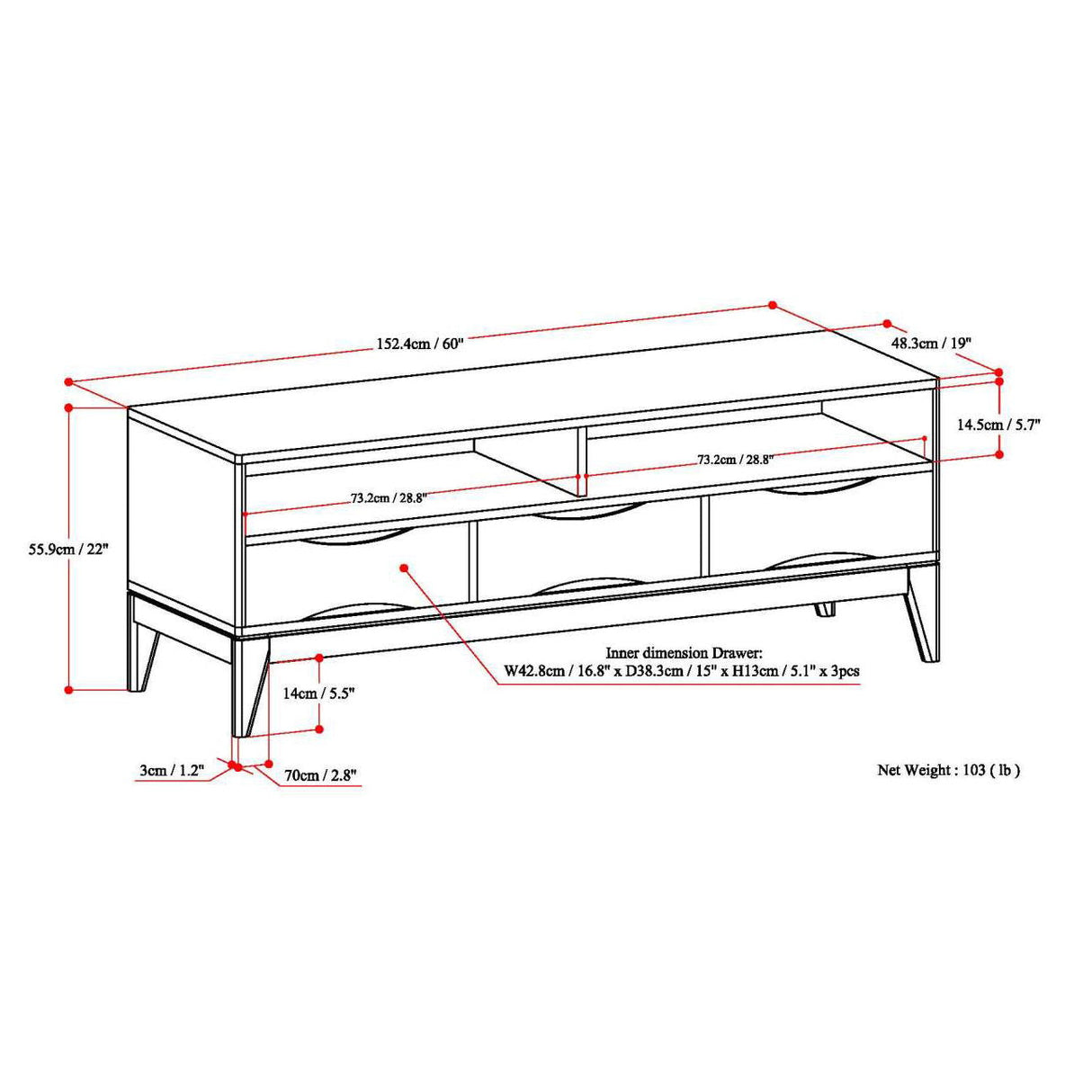 Harper - Handcrafted TV Media Stand