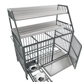 Large Pet Cage with Storage Rack and Stainless Steel Basins