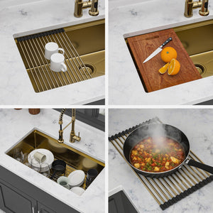 Stainless Steel Undermount Kitchen Sink With Workstation