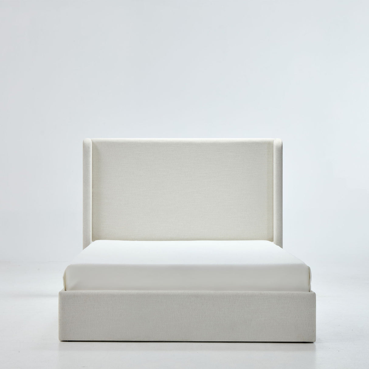 Caron - Upholstered Wingback Bed With High Headboard