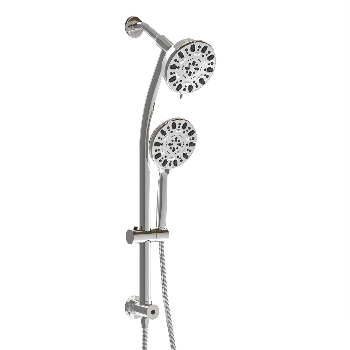 Multi Function Dual Shower Head Shower System With 4.7" Rain Showerhead, 7 Function Hand Shower, Adjustable Slide Bar