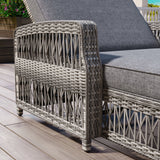 GO Outdoor Long Reclining Chaise with Armrests and Cushions
