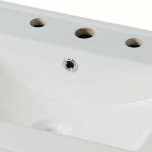 Bathroom Vanity With Ceramic Sink, Adjustable & Open Shelf