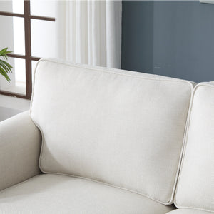 68 Inch Faux Leather Rolled Arm Sofa with Nailhead Trim