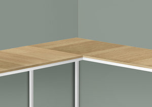 Computer Desk, Home Office, Corner, L Shape, Laptop, Marble Look Contemporary & Modern
