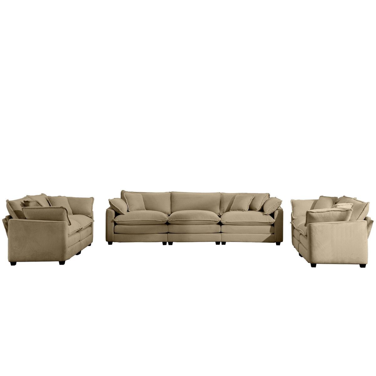 Elegant Oversized Sectional Sofa Set With Deep Seats And Flexible Layout