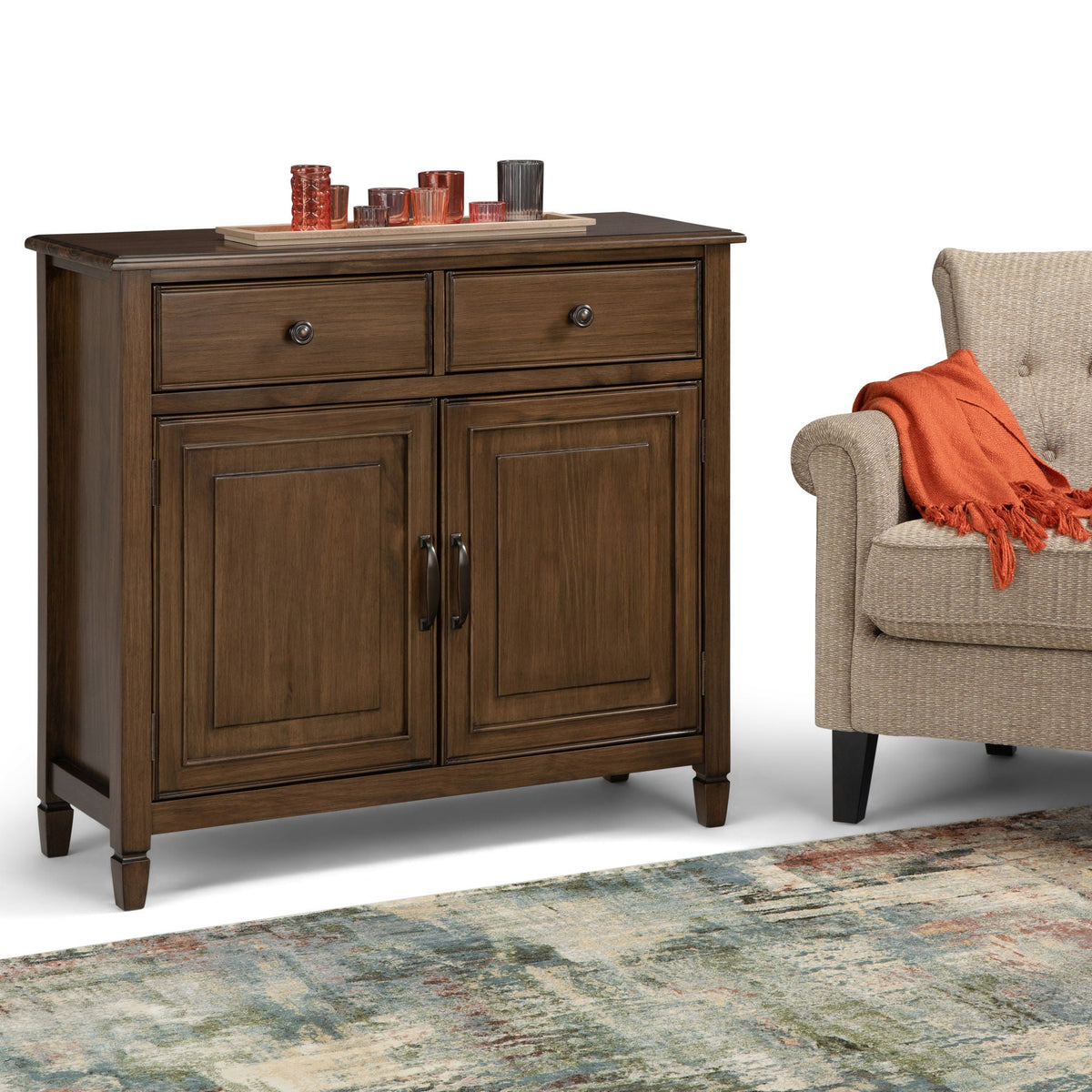 Entryway Storage Cabinet with Adjustable Shelves - Multiple Colors