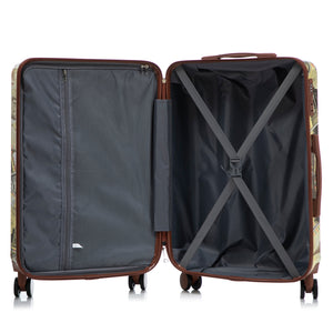 3-Piece PC Spinner Wheel Luggage Set with Printed Pattern
