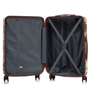3-Piece Spinner Wheel Luggage Set with Waterproof Polycarbonate Shell - Black Vintage
