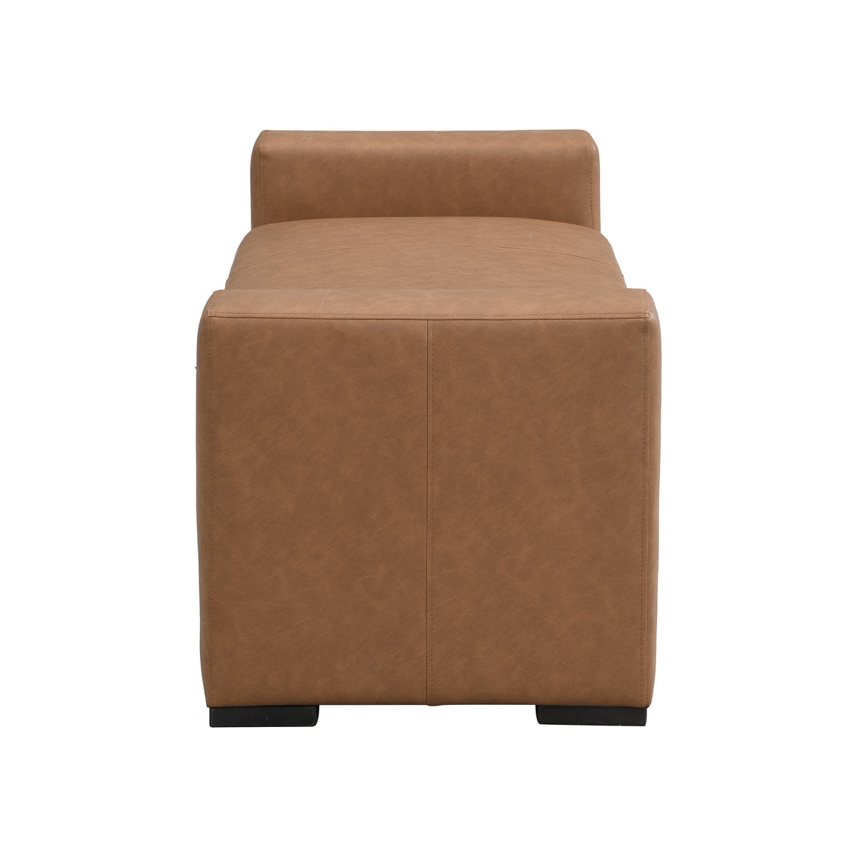 Stylish and Durable Brown Faux Leather Bench