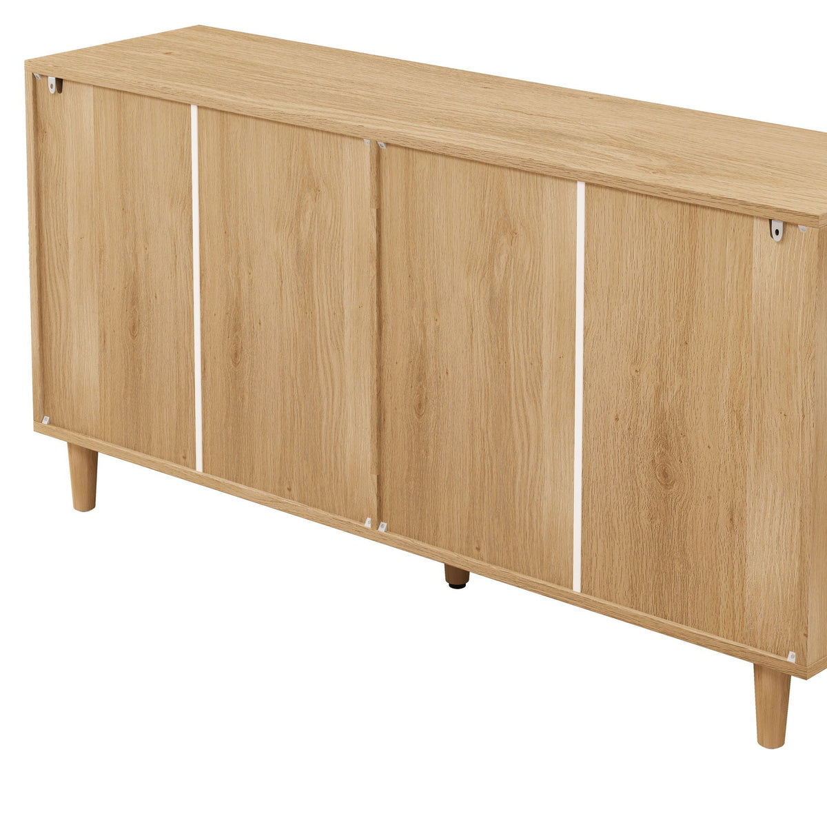 6 Drawer Storage Cabinet with Modern Rattan Drawers - Light Brown, Black, or White