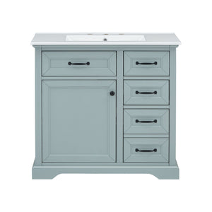36" Bathroom Vanity With Sink, 2 Tip Out Drawers, Soft Close Hinges