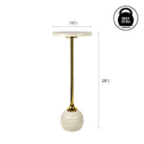 Evelyn Modern Glam Metal/Resin Mosaic Pedestal Drink Table