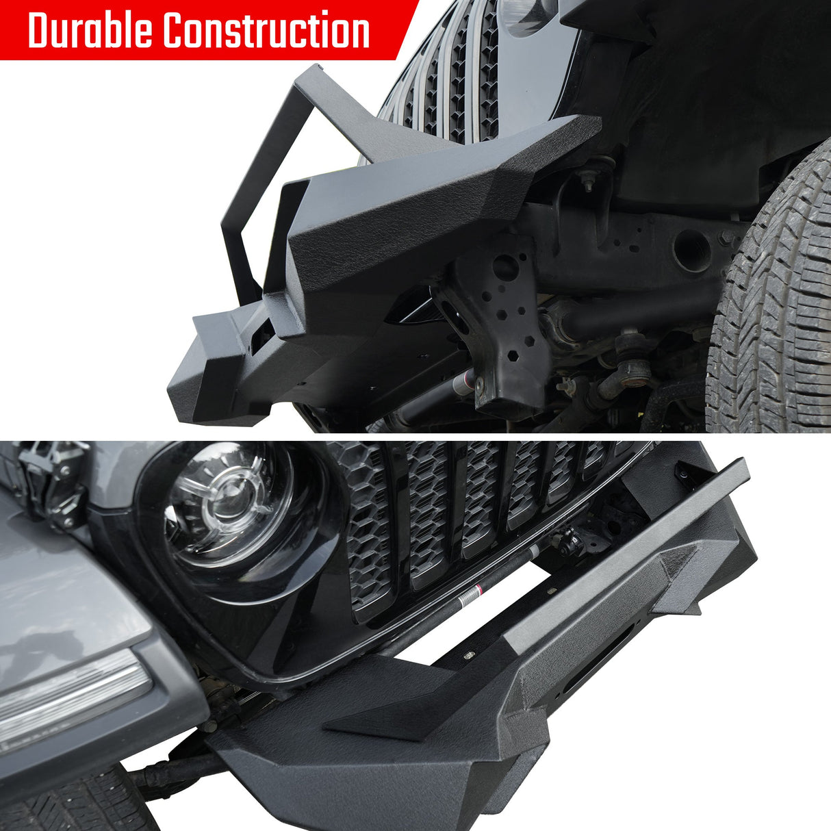 X Style Front Bumper with Winch Plate Compatible with Wrangler JK (2007-2017)