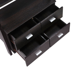 Shasta - 5 Shelf Ladder Bookshelf With Drawers - Cappuccino