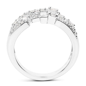 0.60 Carat Genuine White Diamond .925 Sterling Silver Ring